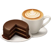 Cappuccino and part of chocolate cake  sticker