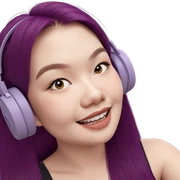 smiling girl with purple hair sticker