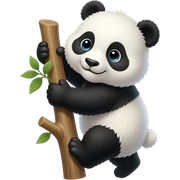 Cute panda climbing sticker