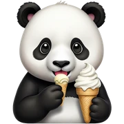 Panda eating ice cream sticker