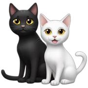 black cat and white cat sticker