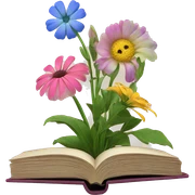 Books and flowers sticker