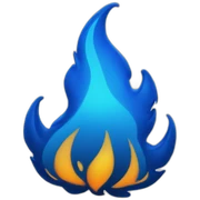 All blue fire sticker