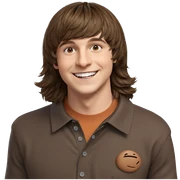 brown haired boy smiling sticker