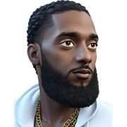 portrait of a dark-skinned male sticker
