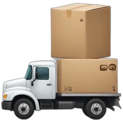 truck and amazon package sticker