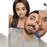 smiling couple with shirt styles sticker