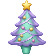 pastel purple christmas tree with a pastel bow  sticker