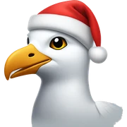 Seagull wearing a santa hat sticker