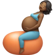 Pregnant woman on yoga ball sticker