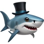 Shark with a top hat sticker