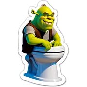 Shrek in a toilet sticker
