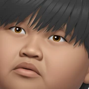 realistic close-up of boy sticker
