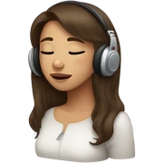 Girl closed eyes listening to music  brunette  eyes closed sticker