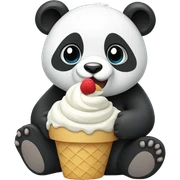 Panda eating ice cream sticker