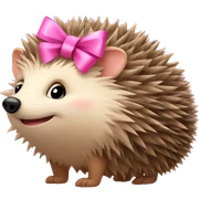 hedgehog with a pink bow sticker