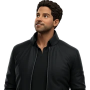 confident young man in jacket sticker