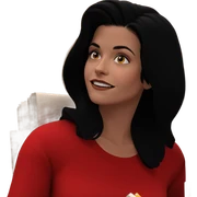 girl with book and black hair sticker
