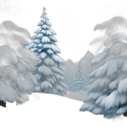 snow covered trees sticker