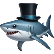 Shark with a top hat sticker