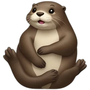 Otter holding hands sticker