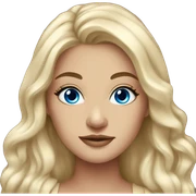 Curvy woman gorgeous blue eyes long hair sticker