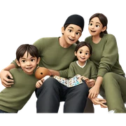 happy family moment outdoors sticker