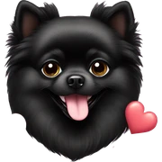 cute black pomeranian with hearts sticker