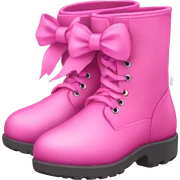 pink boots with pink bow sticker