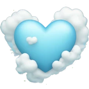 light blue heart with clouds and stars sticker