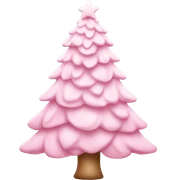 Pastel pink Christmas tree sticker