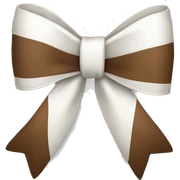 White and brown bow  sticker