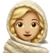 Blonde Girl in cozy blanket sticker
