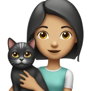 girl with head cat sticker