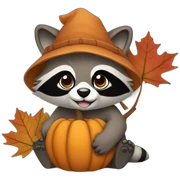Raccooon automn sticker