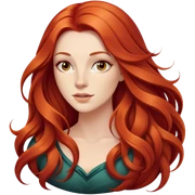 beautiful woman with long flowing red hair sticker