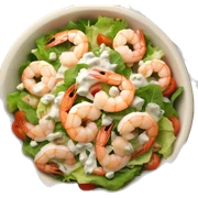 shrimp salad with ranch on tp sticker