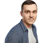 male portrait in plaid shirt sticker