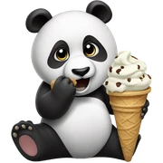 Panda eating ice cream sticker
