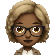 Black chibi woman brown skin with glasses sticker