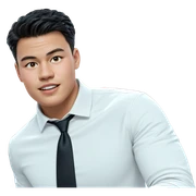 confident young man in white sticker