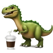 Dino with coffee sticker