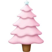 pastel pink christmas tree sticker