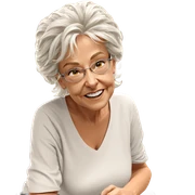 smiling woman with white hair sticker