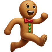 Gingerbread man running sticker