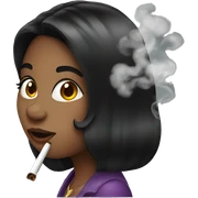 black hair girl smoking  sticker