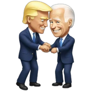 Biden shaking Trump sticker