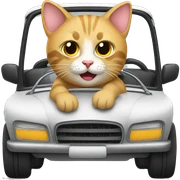 Cat driving car sticker