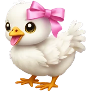 Baby chicken with pink bow sticker