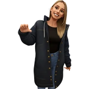 smiling girl in denim outfit sticker